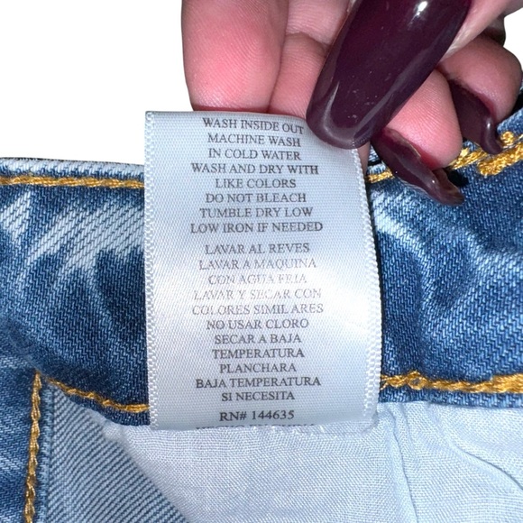 NEW KANCAN Baggy Fit Stretch Ankle Jeans High Rise Button Fly Acid Wash Size 25 - Picture 13 of 13